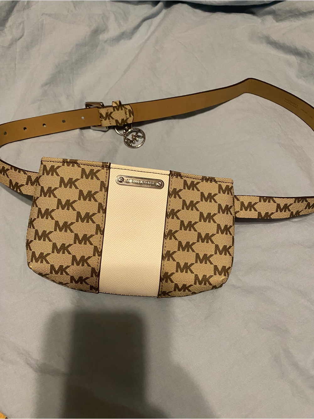 Michael Kors Brown & Cream MK Signature Belt Bag